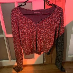 American eagle long sleeve floral print medium